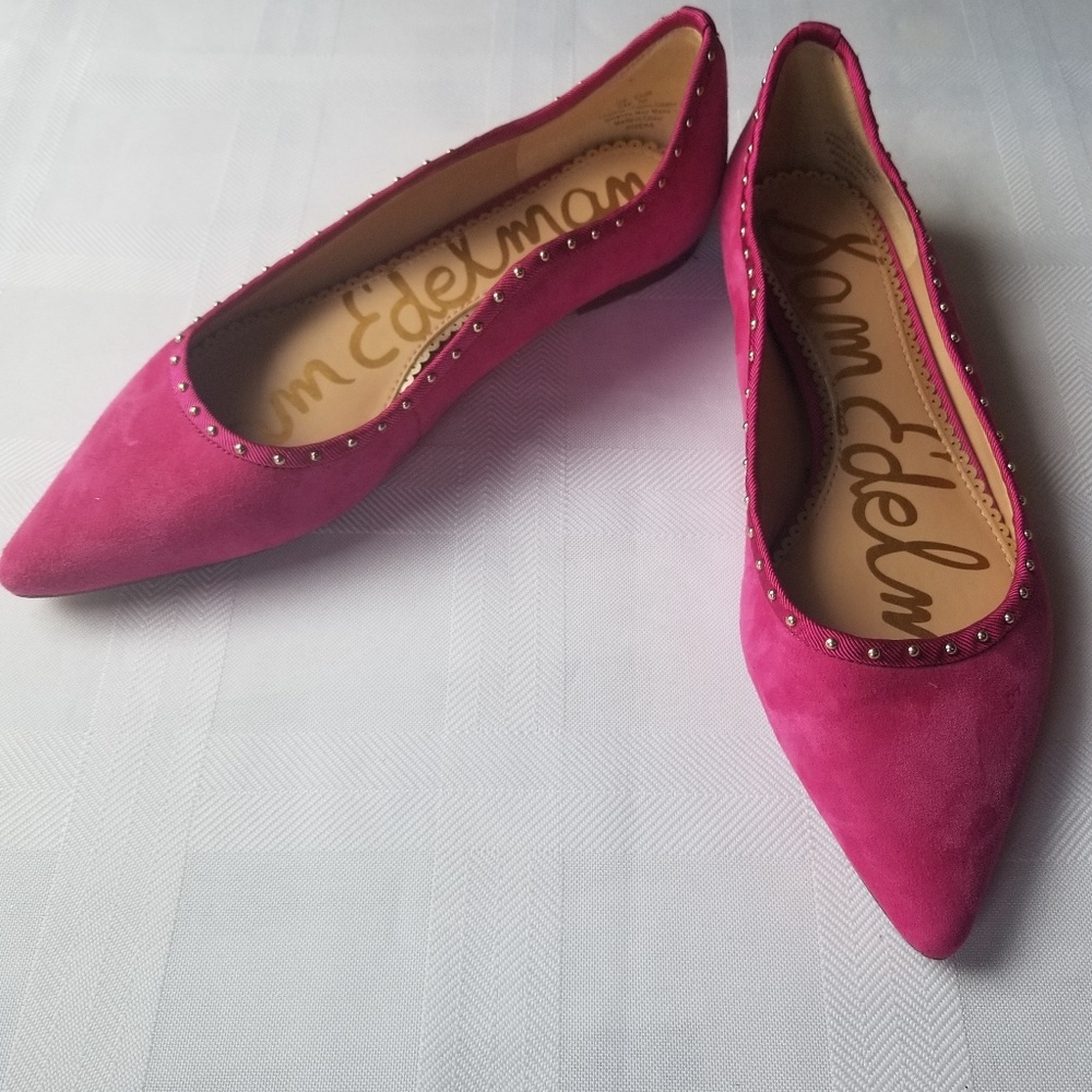 Sam Edelman Pink Suede Ballerina Flats Shoes US 6